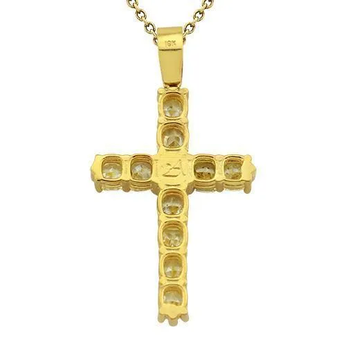 18k Yellow Gold Diamond Cross Pendant 7 Ctw