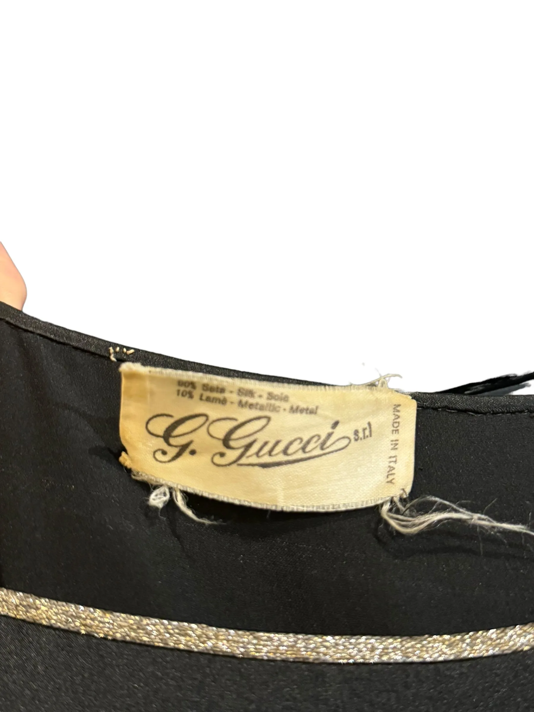 1970's Gucci Silk   Lamé Evening Gown