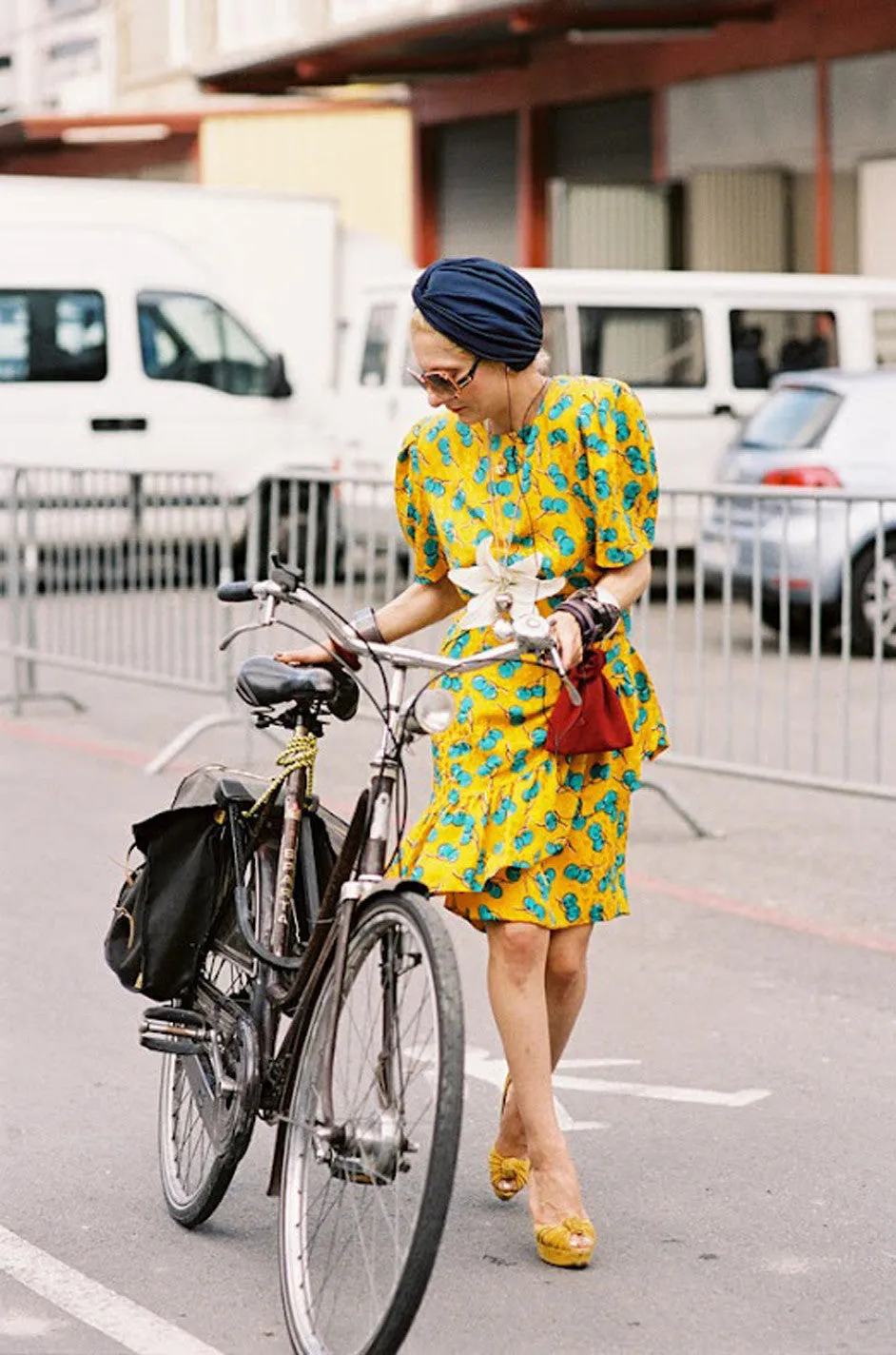 1980s Silk Givenchy Green Cherry Dress