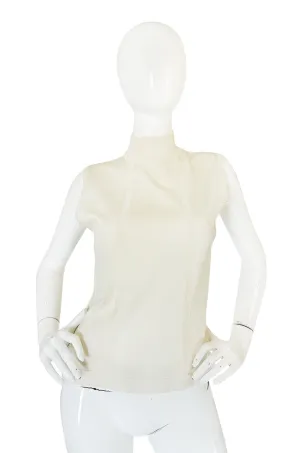 1990s Cream Chanel Cashmere & Silk Knit Shell Top
