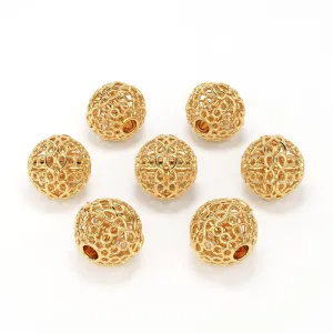 2 pieces Designer Round Solid Gold 14k 18k Solid GoldHandmade Gold Spacer Bead Jewelry Making Supply 4.50mm