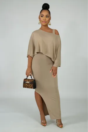 2PC Simple Midi Dress Set