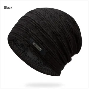 Acrylic Velvet Beanie Men's Winter Warm Hat -Black,NavyBlue,Red,Gray,Brown