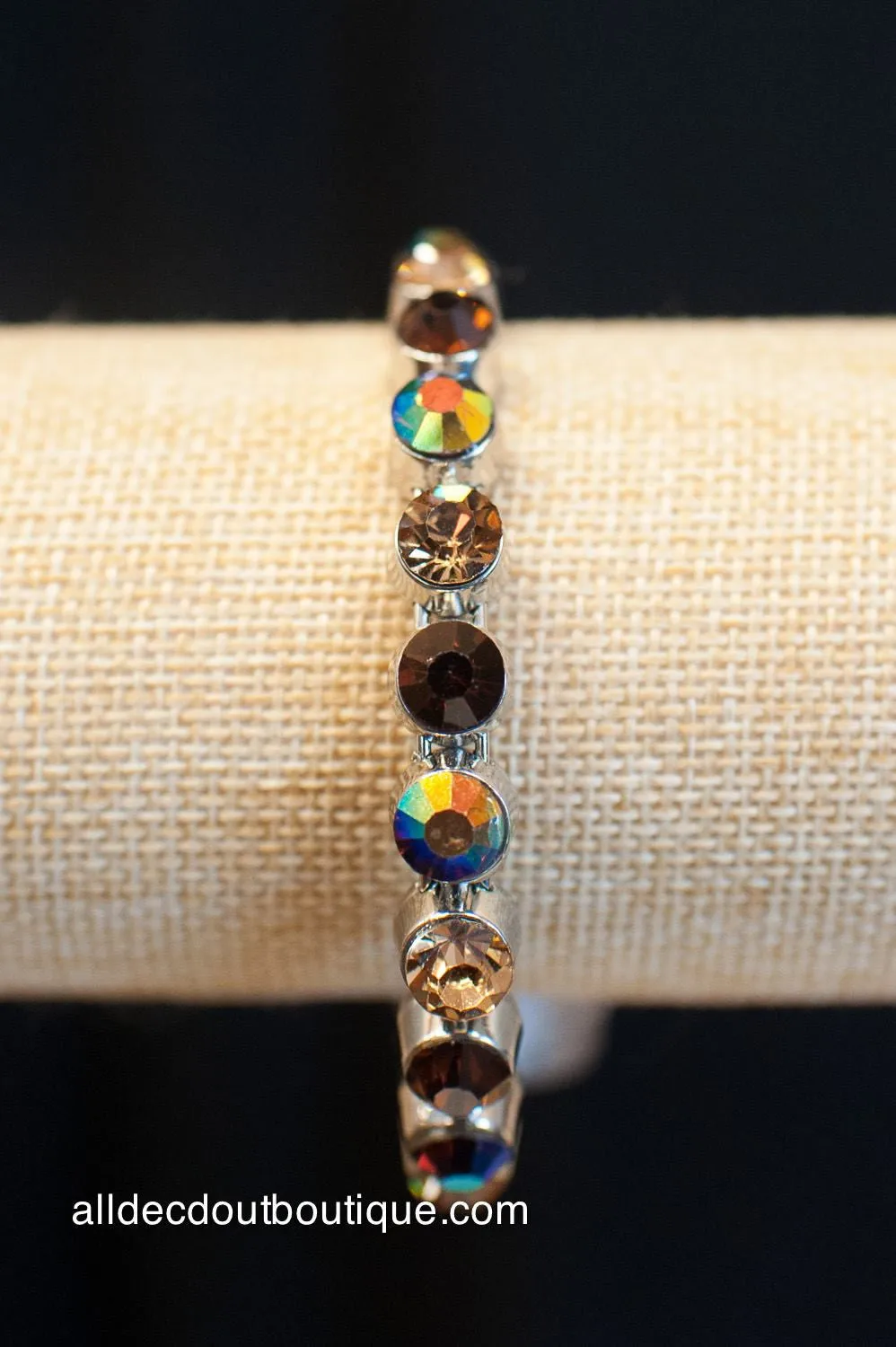 ADO | Silver Magnet Bracelet with Multi Color Rhinestones