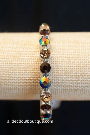 ADO | Silver Magnet Bracelet with Multi Color Rhinestones