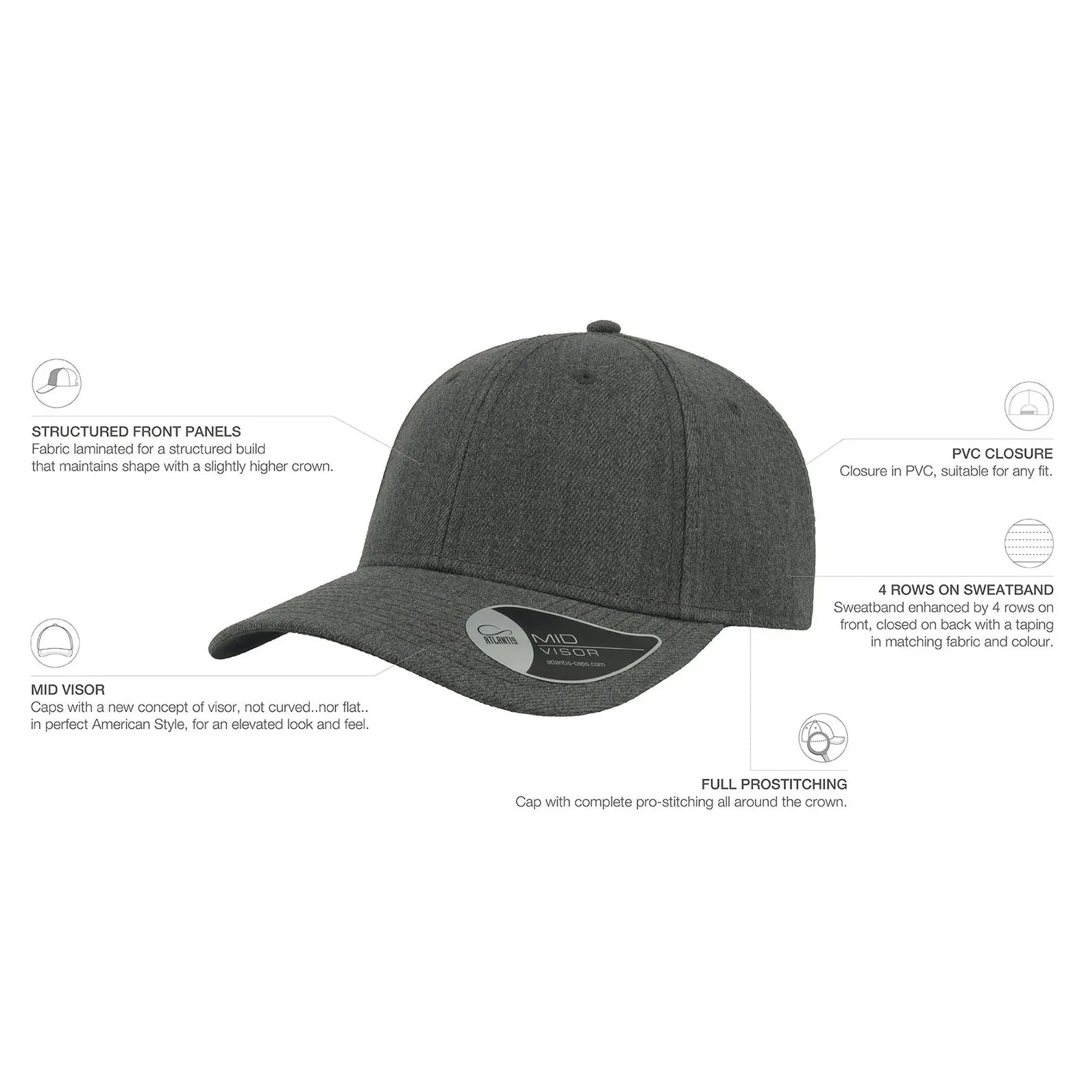 Atlantis - Beat Cap - Snapback - Dark Grey Melange