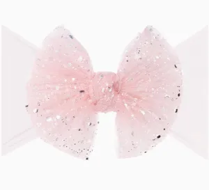 Baby Blin Tulle FAB Soft Nylon Headband with Tulle Bow - Princess Pink
