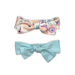 Bamboo Headbands 2 pack (Hummingbird Garden Print/Cotton Candy)