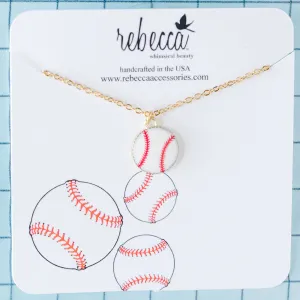 Baseball Enamel Charm Pendant Necklace Children's Jewelry