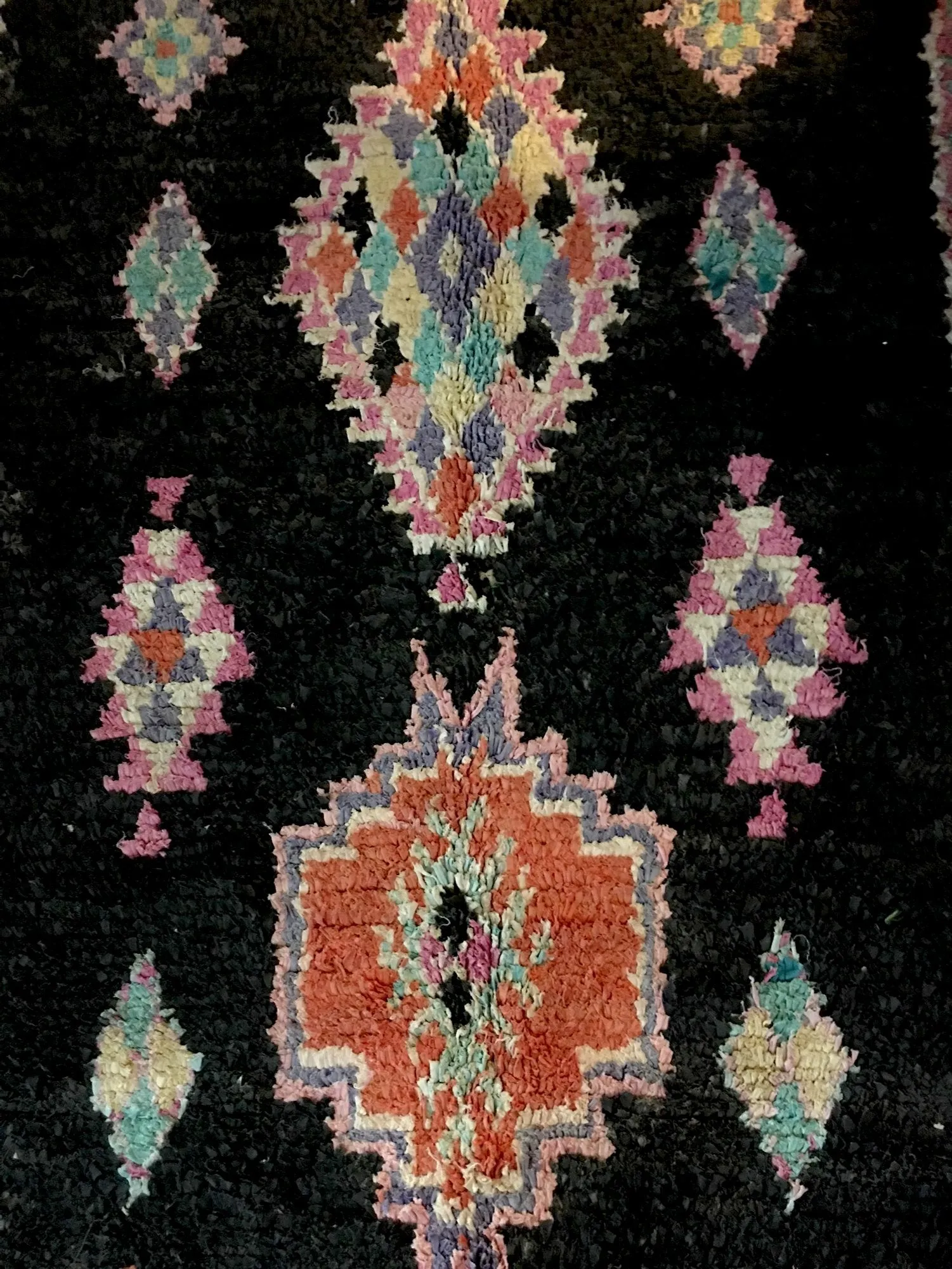 Black Symbols Moroccan Boucherouite