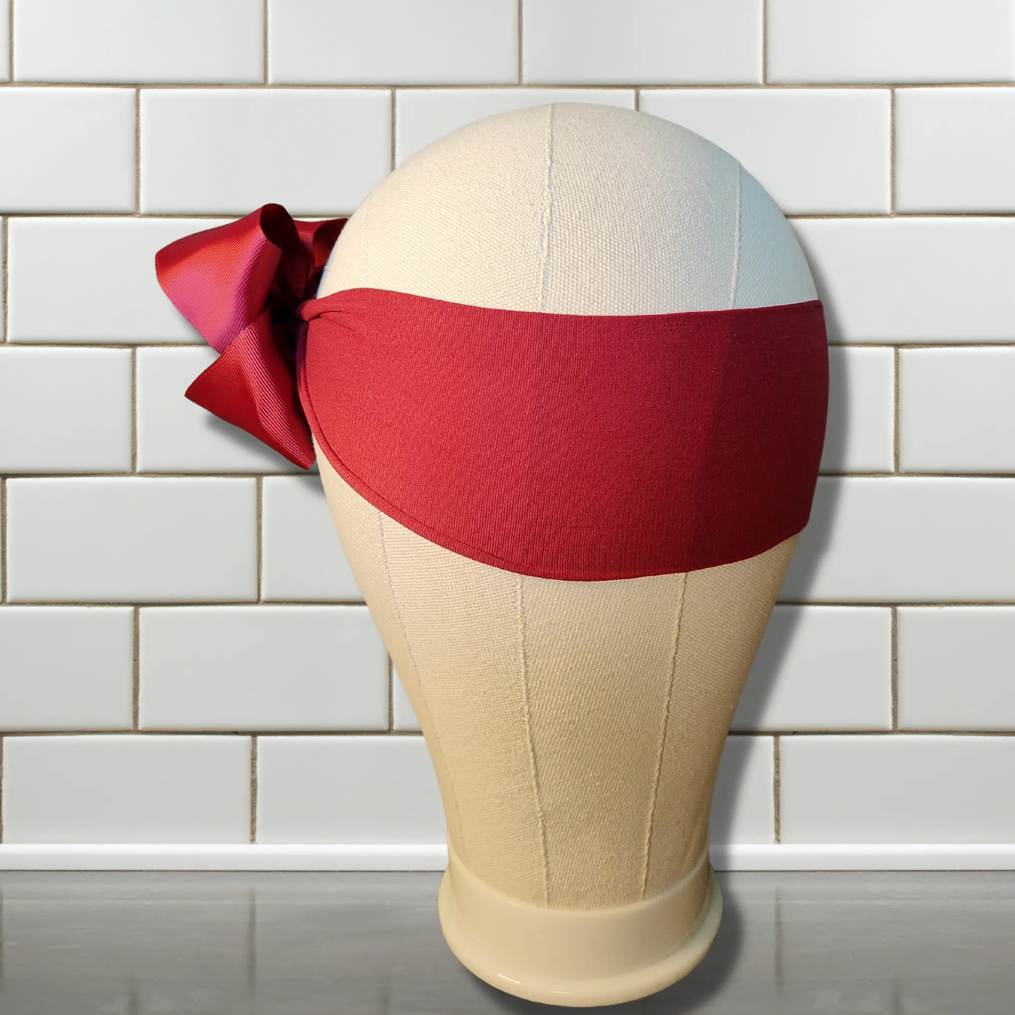 Burgundy Turban Bow Headband