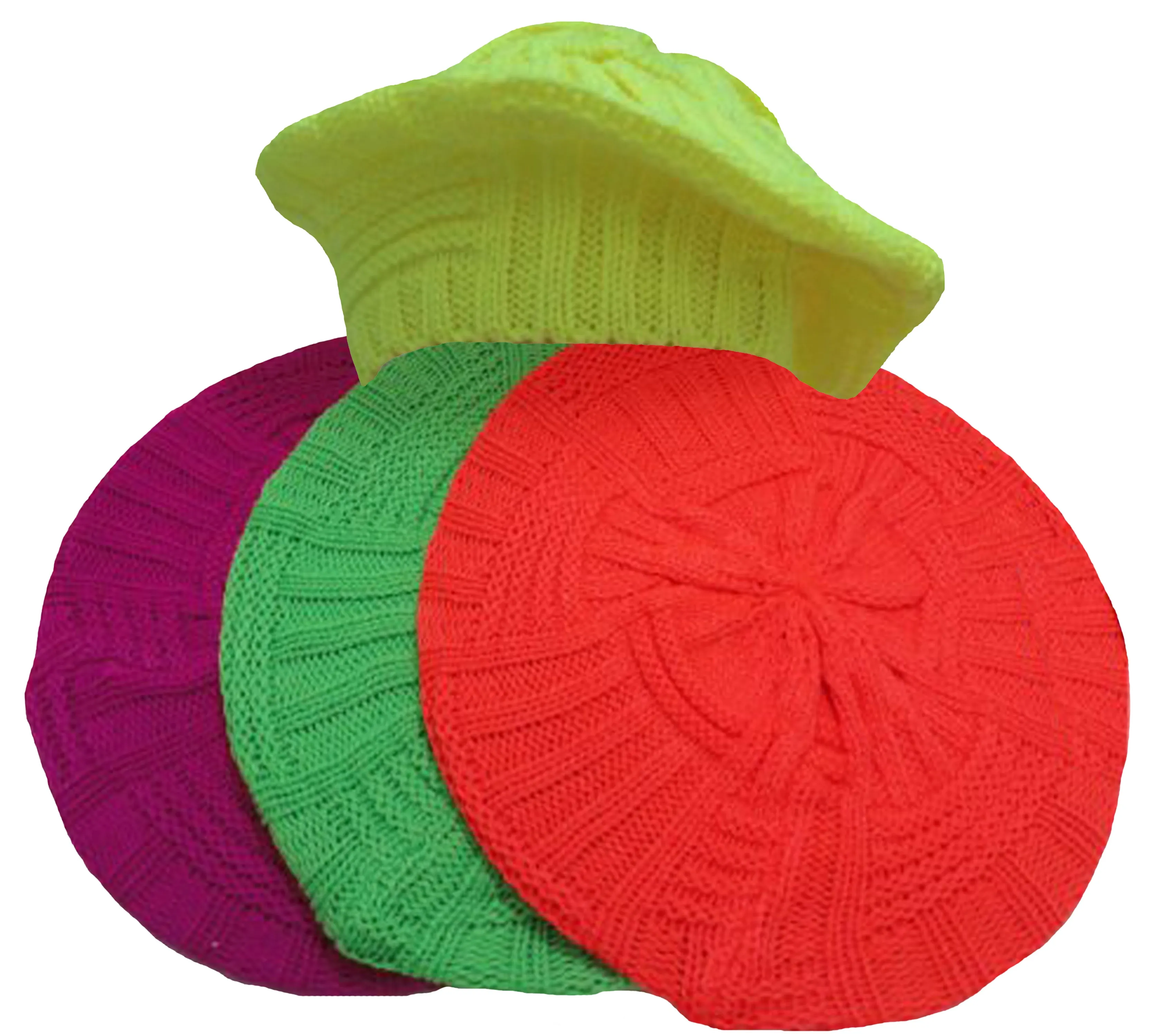CLEARANCE Winter Crochet Beret Hat, Cold Weather Knitted Slouchy, Ladies Fashion, Vibrant Colors