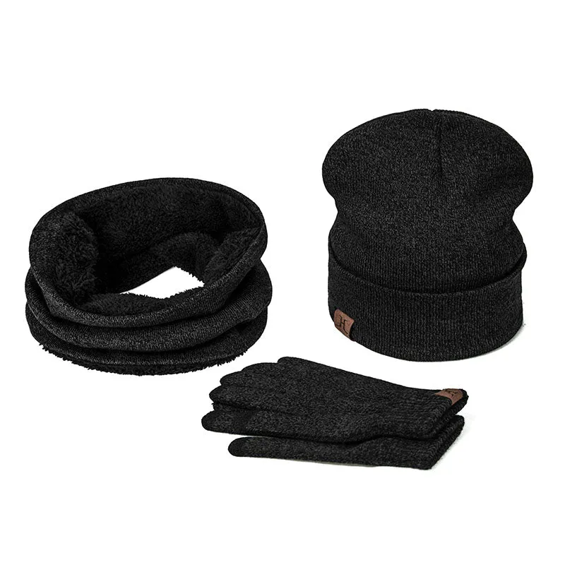 Collar Scarf   Gloves   Knitted Skullies Beanie Set or winter - Dark Grey,Rose Red,Coffee,Grey,Light Grey,Black