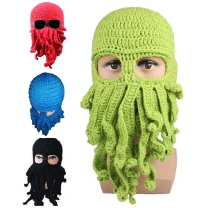 Cthulhu Tentacle Knitted Wool Ski Mask Unisex