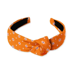 Daisy Springs Orange - Knotted Headband