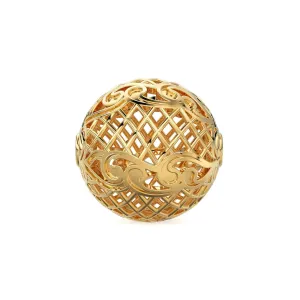 Designer Round Solid Gold 14k 18k Handmade Gold Spacer Bead Jewelry Making Supply available in 11mm
