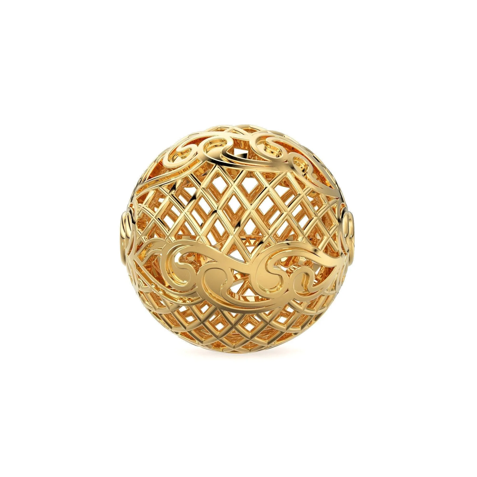 Designer Round Solid Gold 14k 18k Handmade Gold Spacer Bead Jewelry Making Supply available in 11mm