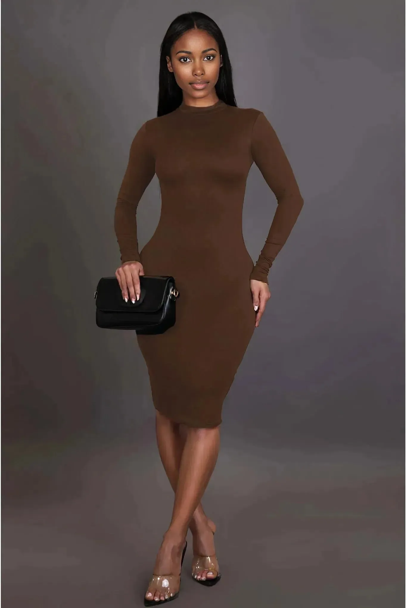Downtown Brown Bodycon Dress