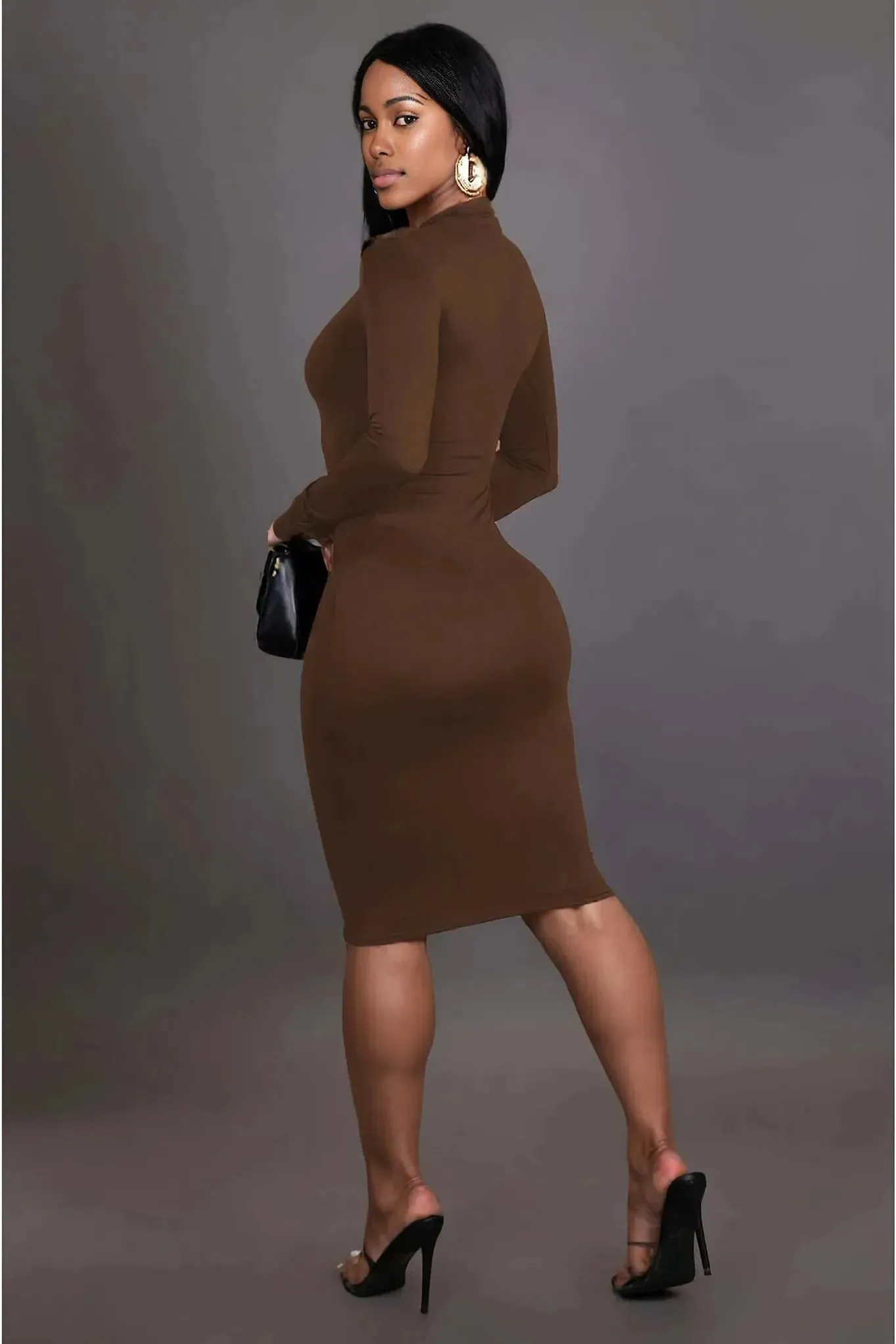 Downtown Brown Bodycon Dress