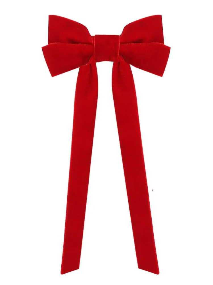 Extra Length Velvet Hair Bow