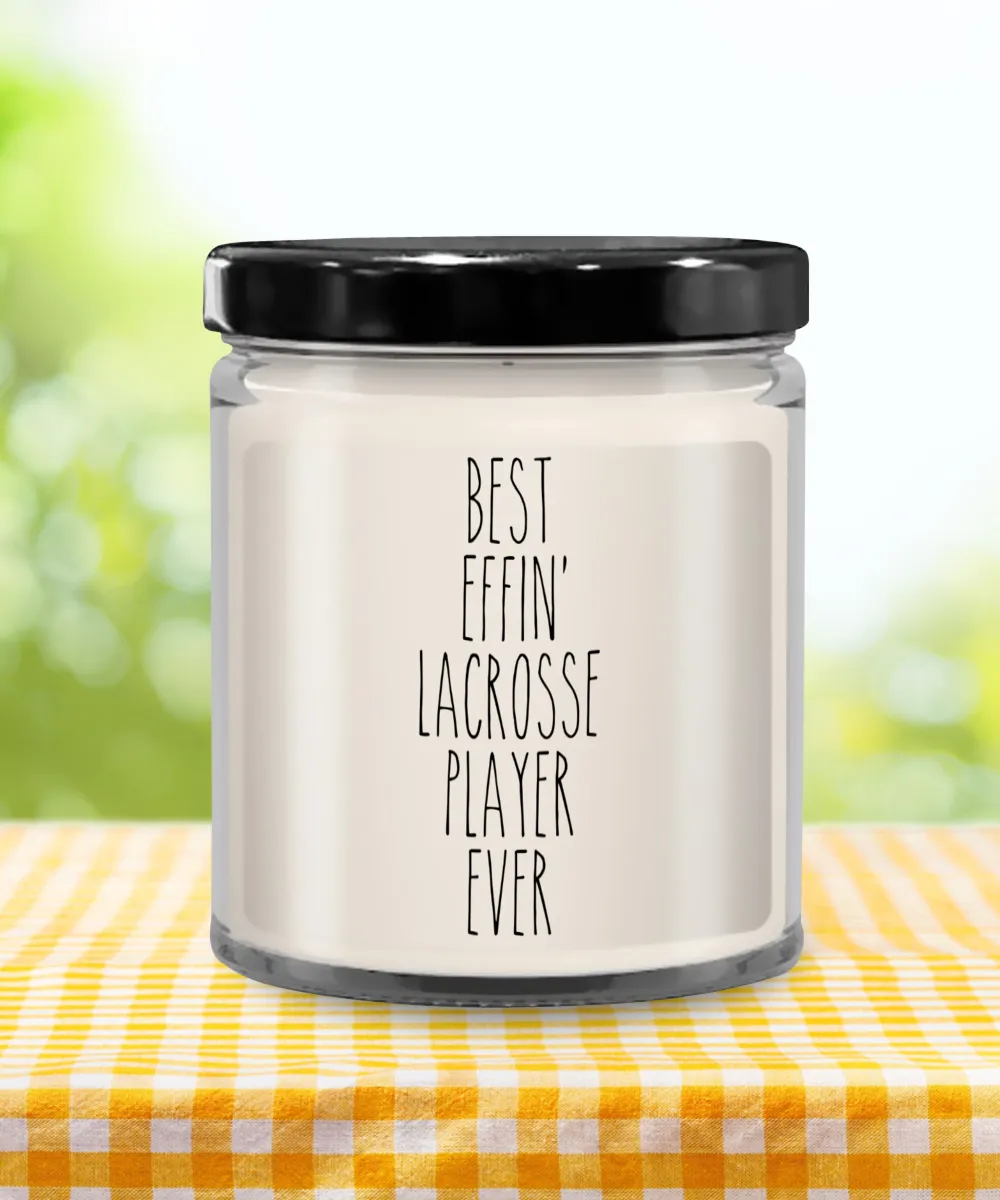 Gift For Lacrosse Player Best Effin' Lacrosse Player Ever Candle 9oz Vanilla Scented Soy Wax Blend Candles Funny Coworker Gifts