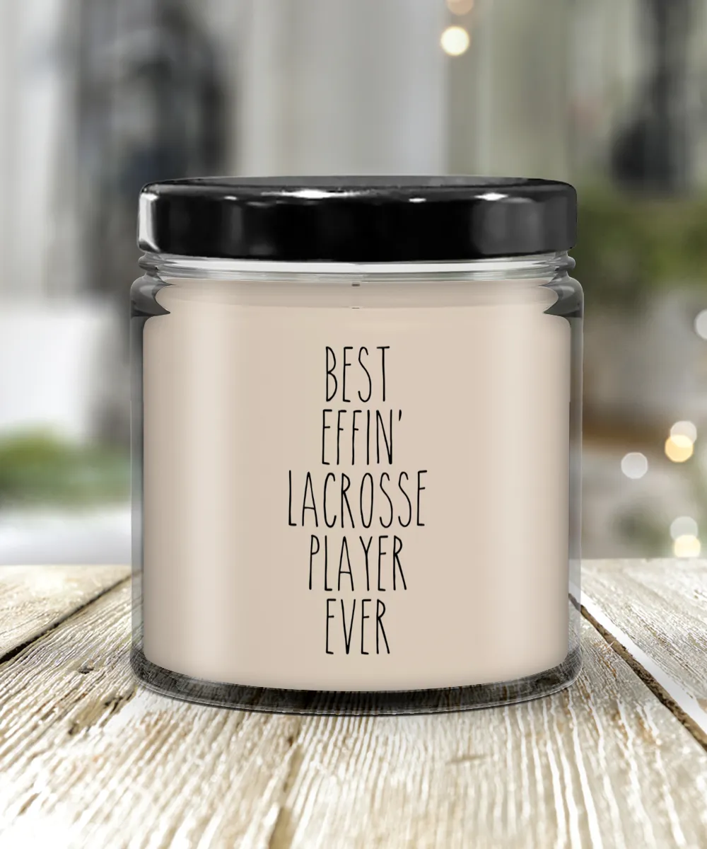 Gift For Lacrosse Player Best Effin' Lacrosse Player Ever Candle 9oz Vanilla Scented Soy Wax Blend Candles Funny Coworker Gifts