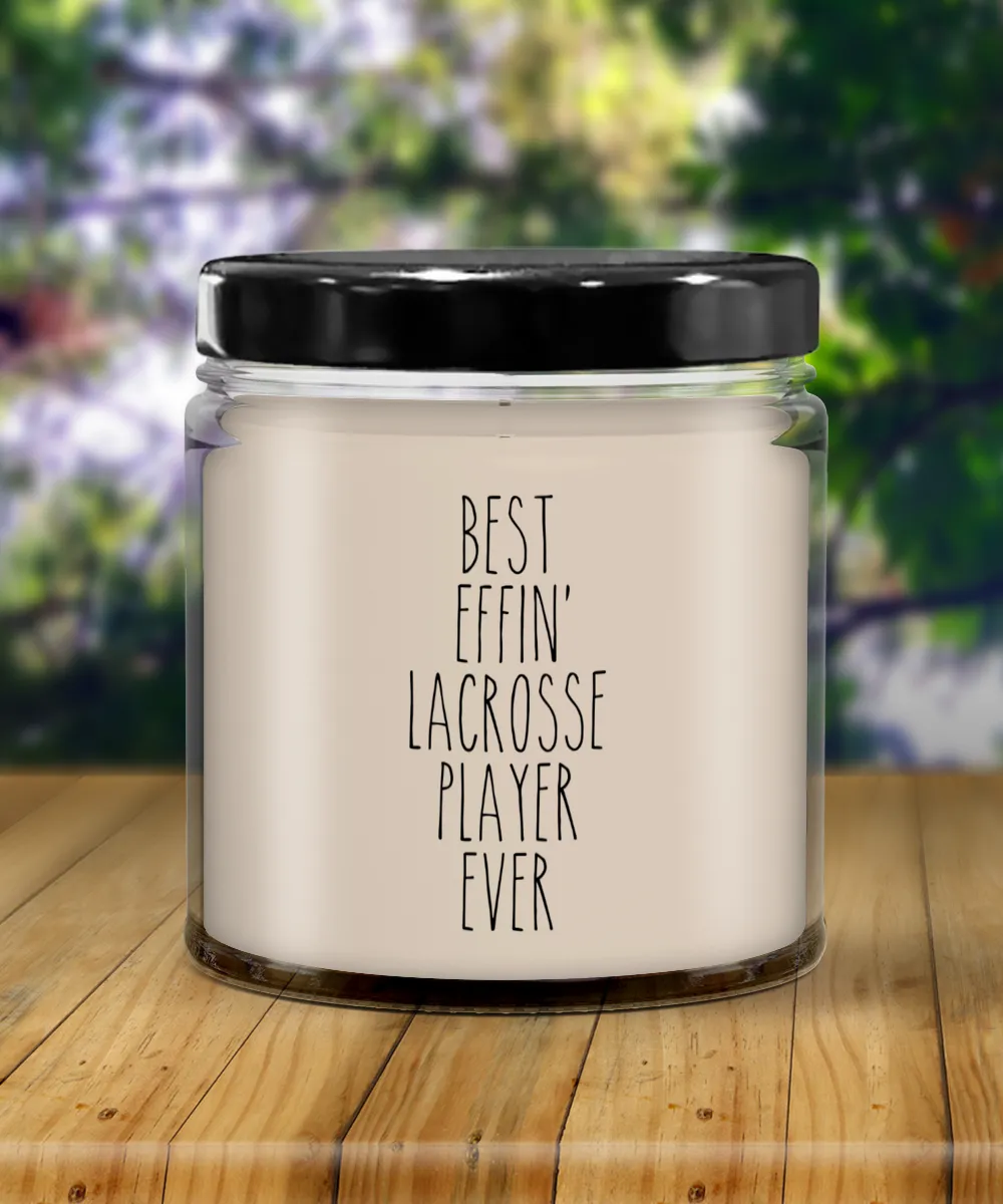 Gift For Lacrosse Player Best Effin' Lacrosse Player Ever Candle 9oz Vanilla Scented Soy Wax Blend Candles Funny Coworker Gifts