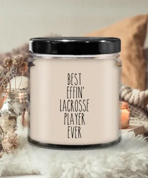Gift For Lacrosse Player Best Effin' Lacrosse Player Ever Candle 9oz Vanilla Scented Soy Wax Blend Candles Funny Coworker Gifts
