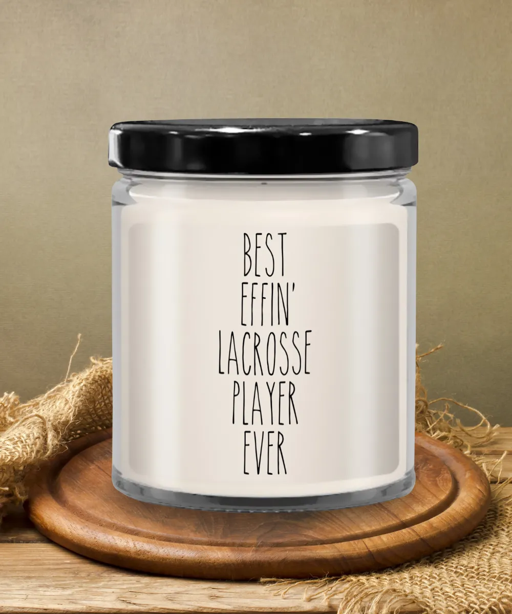 Gift For Lacrosse Player Best Effin' Lacrosse Player Ever Candle 9oz Vanilla Scented Soy Wax Blend Candles Funny Coworker Gifts