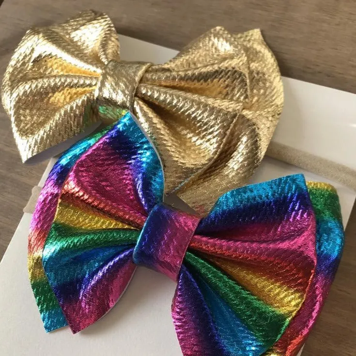 Gold & Rainbow Headband Set | One Size Fits All
