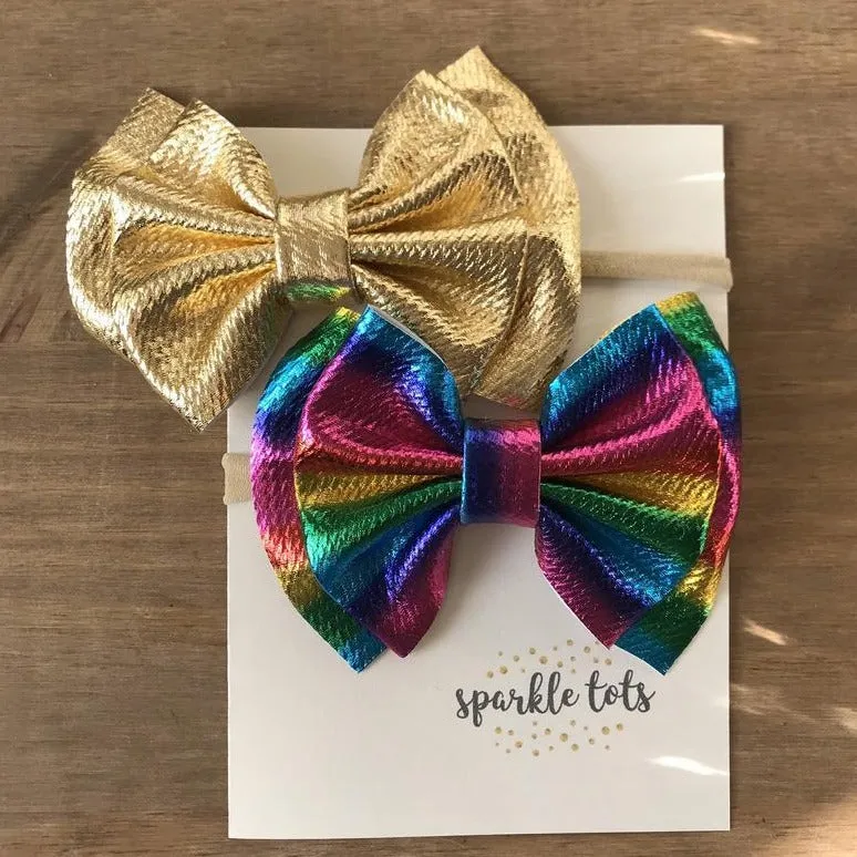 Gold & Rainbow Headband Set | One Size Fits All