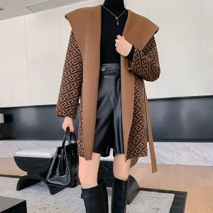 High-End Hooded 100% Wool Coat Double-Sided Wearable Woolen Coat