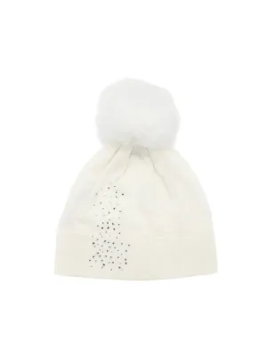 Kinross Cashmere Crystal Hat in Pearl