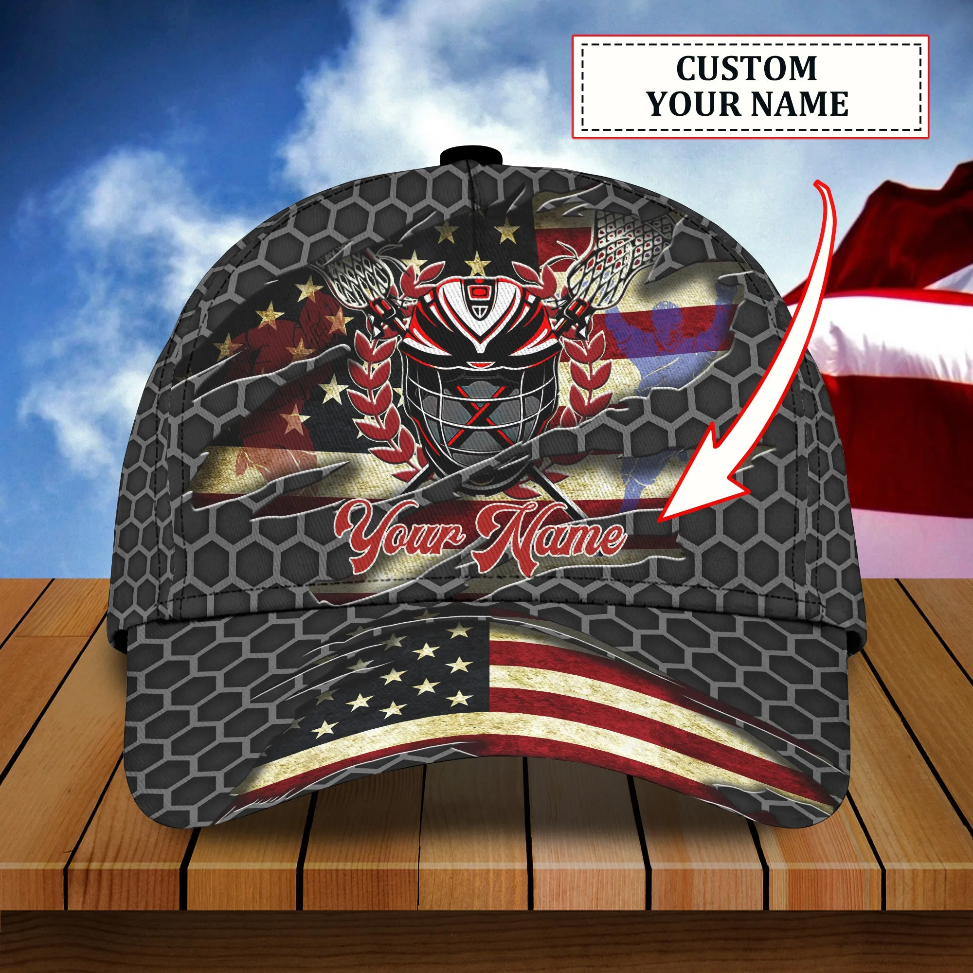 Lacrosse - Personalized Name Cap - Loop - Vhv-cap-019