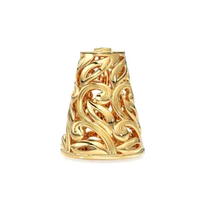 Leaf Mesh Designer Cone Solid Gold 14k 18k Solid Gold Spacer Bead Jewelry Making Supply available in 13mm