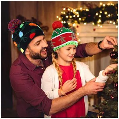 LED Light Up Christmas Light Hat - 6 Styles