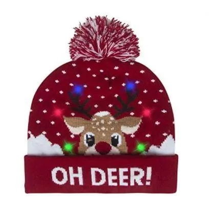 LED Light Up Christmas Light Hat - 6 Styles