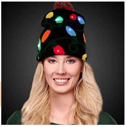 LED Light Up Christmas Light Hat - 6 Styles