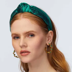 Lele Sadoughi Malachite Printed Knotted Headband