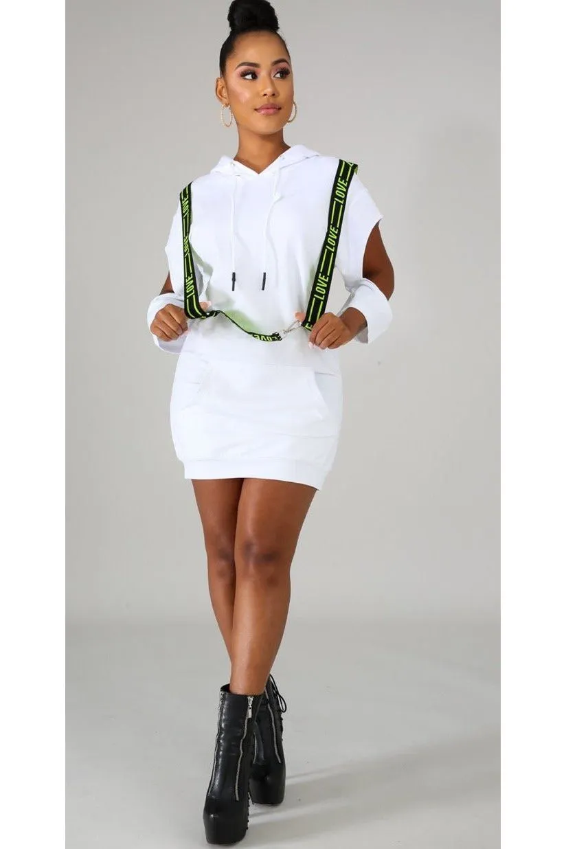 Love Strap Hoodie Dress