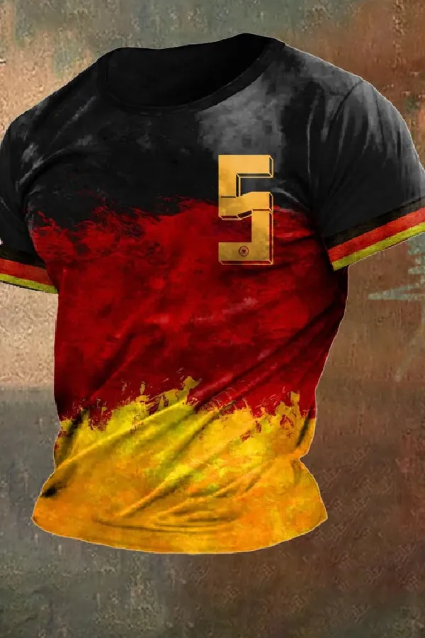 Men's 2024 European Cup Germany No. 5 printed casual T-shirt