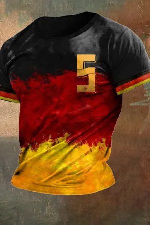 Men's 2024 European Cup Germany No. 5 printed casual T-shirt
