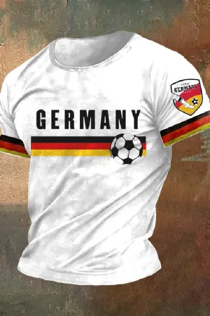 Men's 2024 European Cup Germany Printed Casual T-Shirt