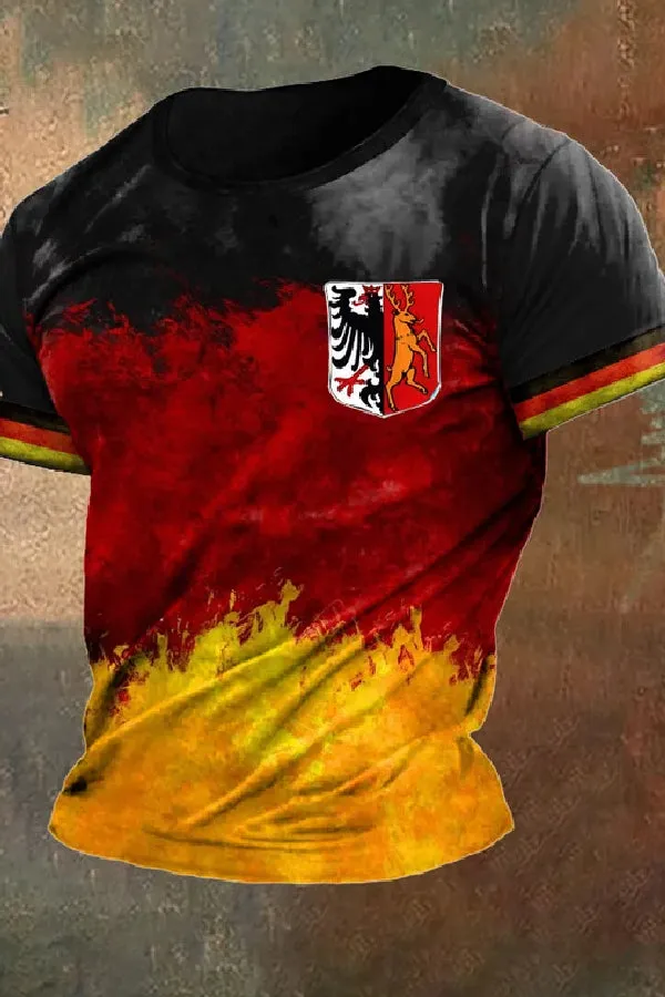 Men's 2024 European Cup Germany Printed Casual T-Shirt