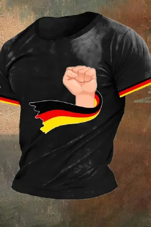 Men's 2024 German Print Casual T-Shirt