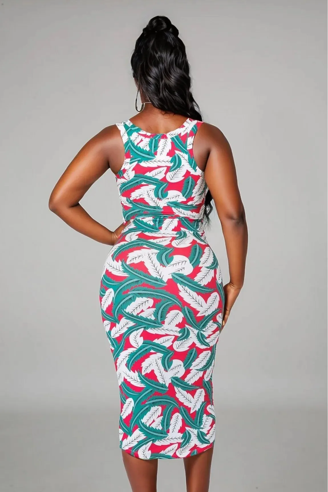 Mia Leaf Print Dress
