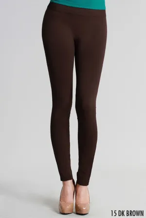 Niki Biki | Ankle Length Solid Leggings Dark Brown