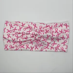 Pink Ribbon Twist Headband