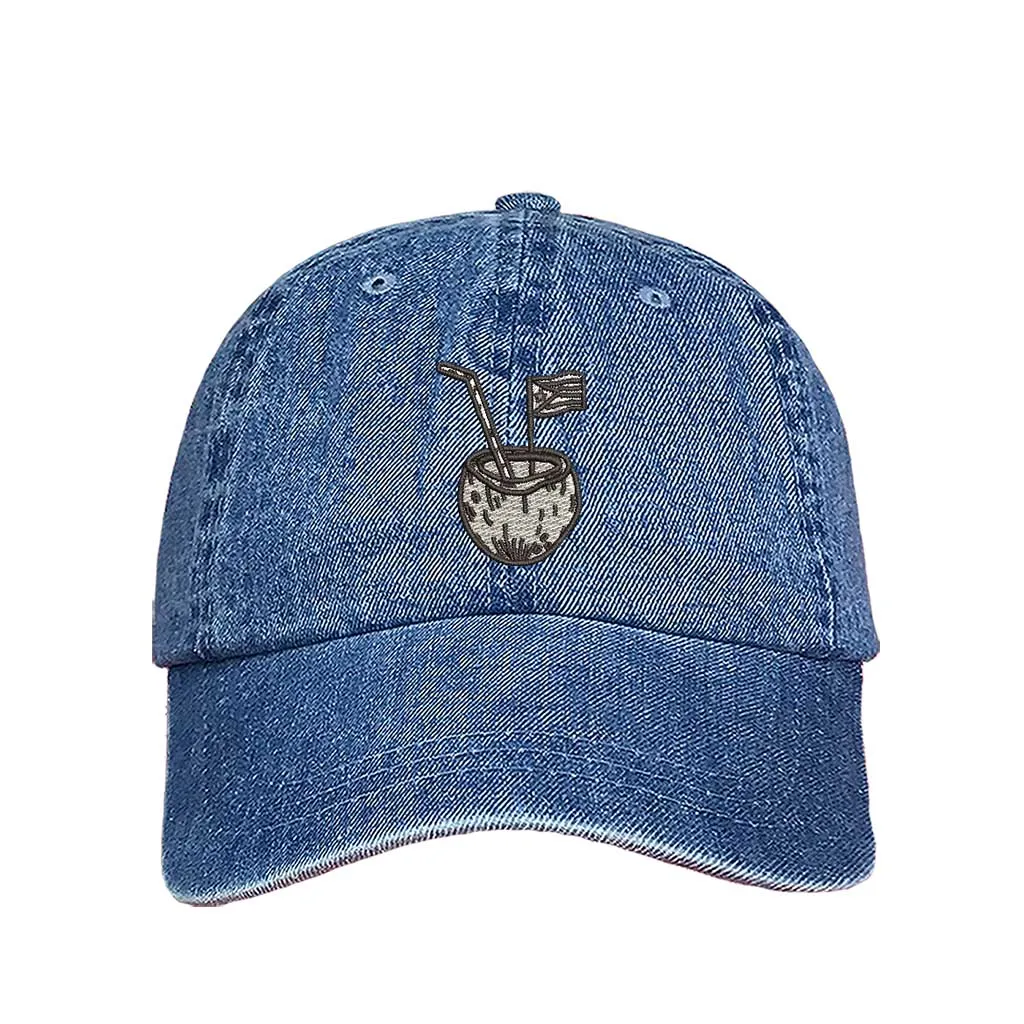 Puerto Rico Coco Embroidered Baseball Hat 🇵🇷🥥