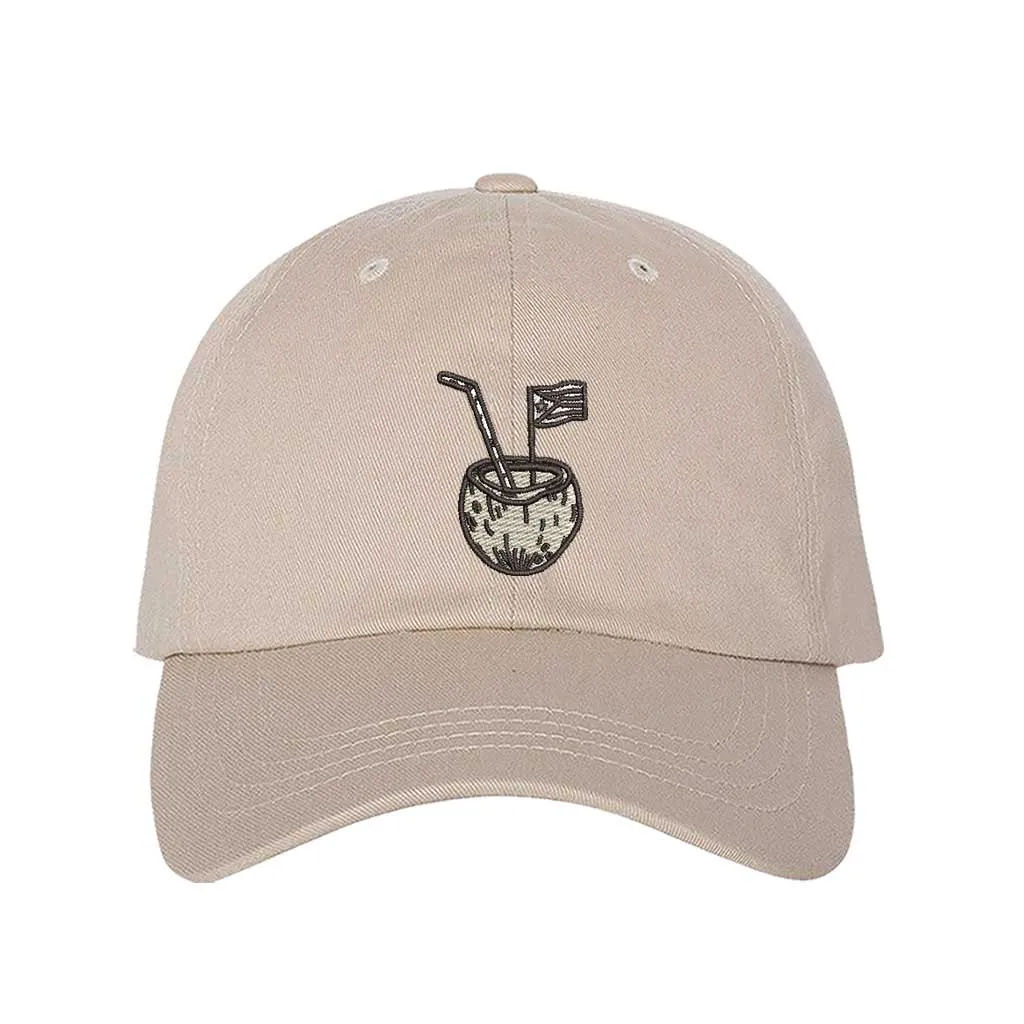 Puerto Rico Coco Embroidered Baseball Hat 🇵🇷🥥